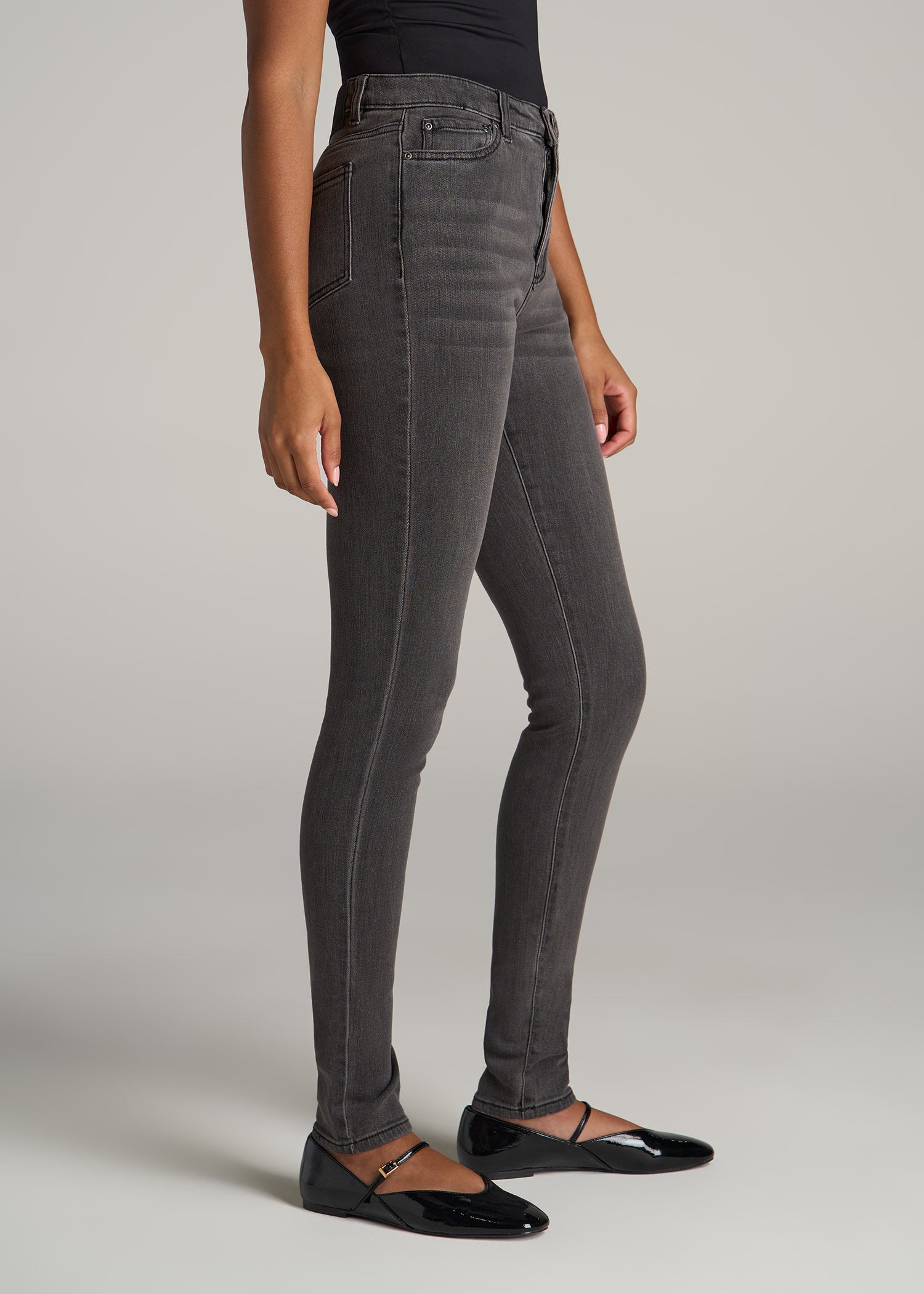 Georgia High-Rise Skinny Jeans for Tall Women in True Grit Grey