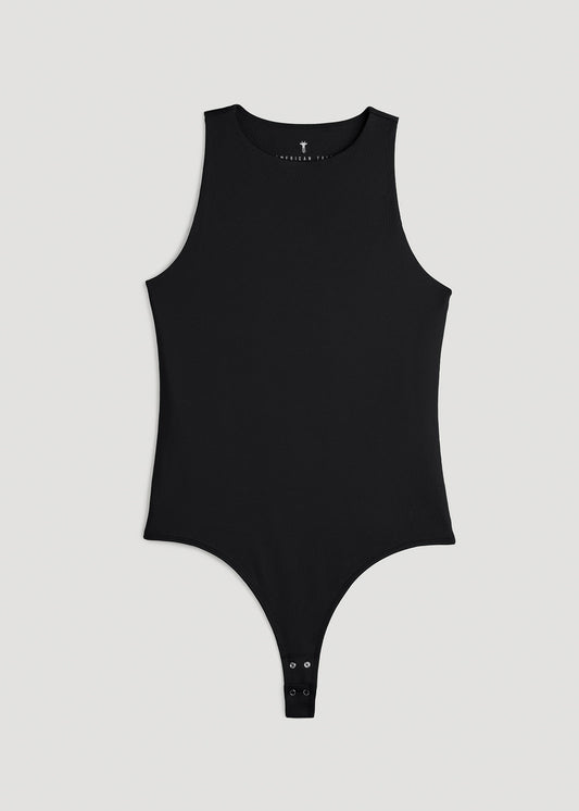 American Eagle Women's Black Ribbed Short Sleeve Deep-V-Neck Bodysuit Size  XL
