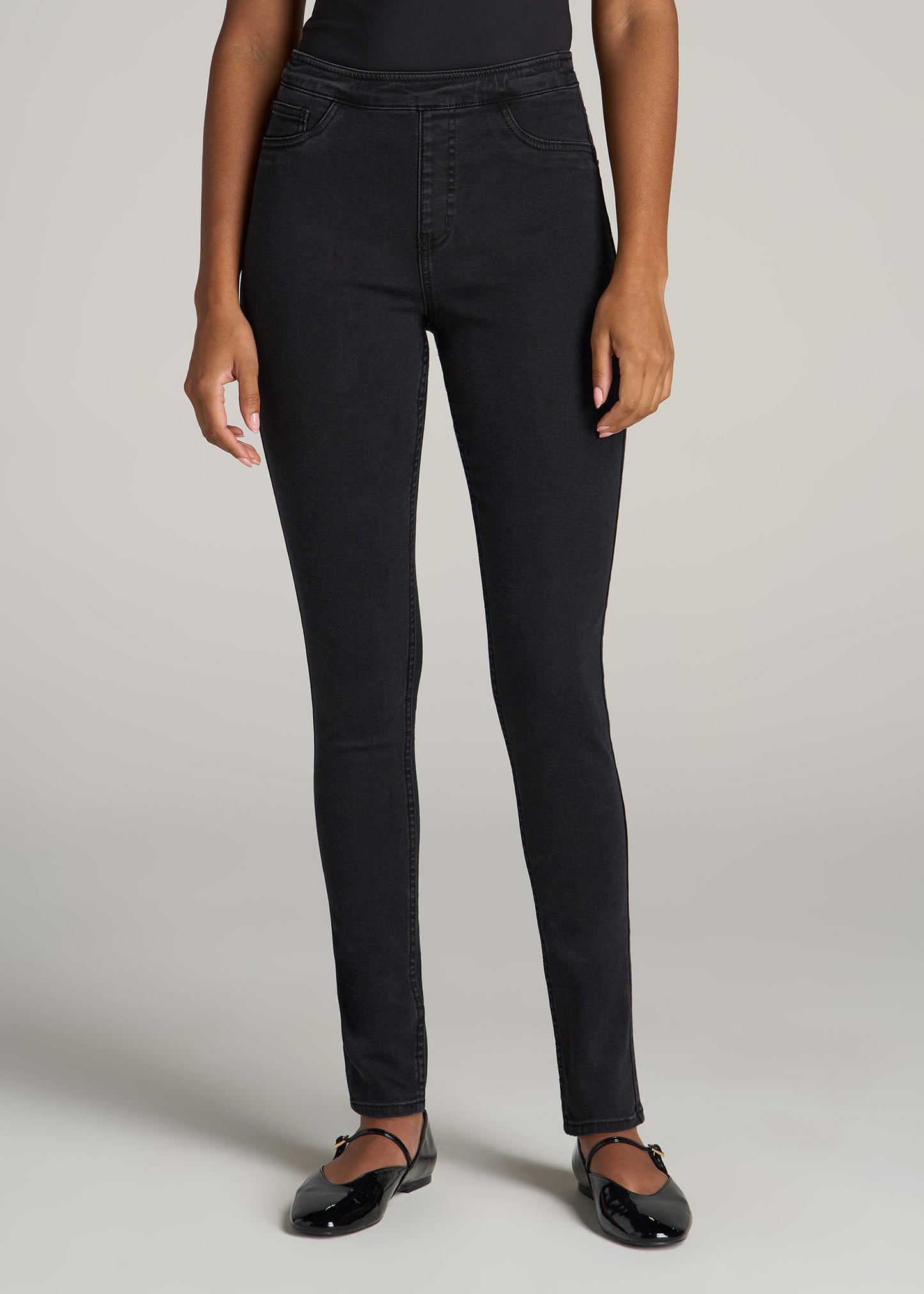 Womens Stretchy Skinny Jeggings Black Soft Leggings Jeans Pants Slim One  Size US