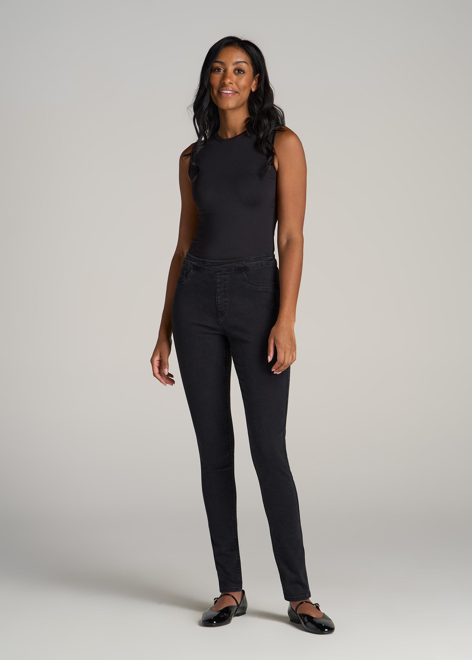 Jeggings for Tall Women in Washed Black
