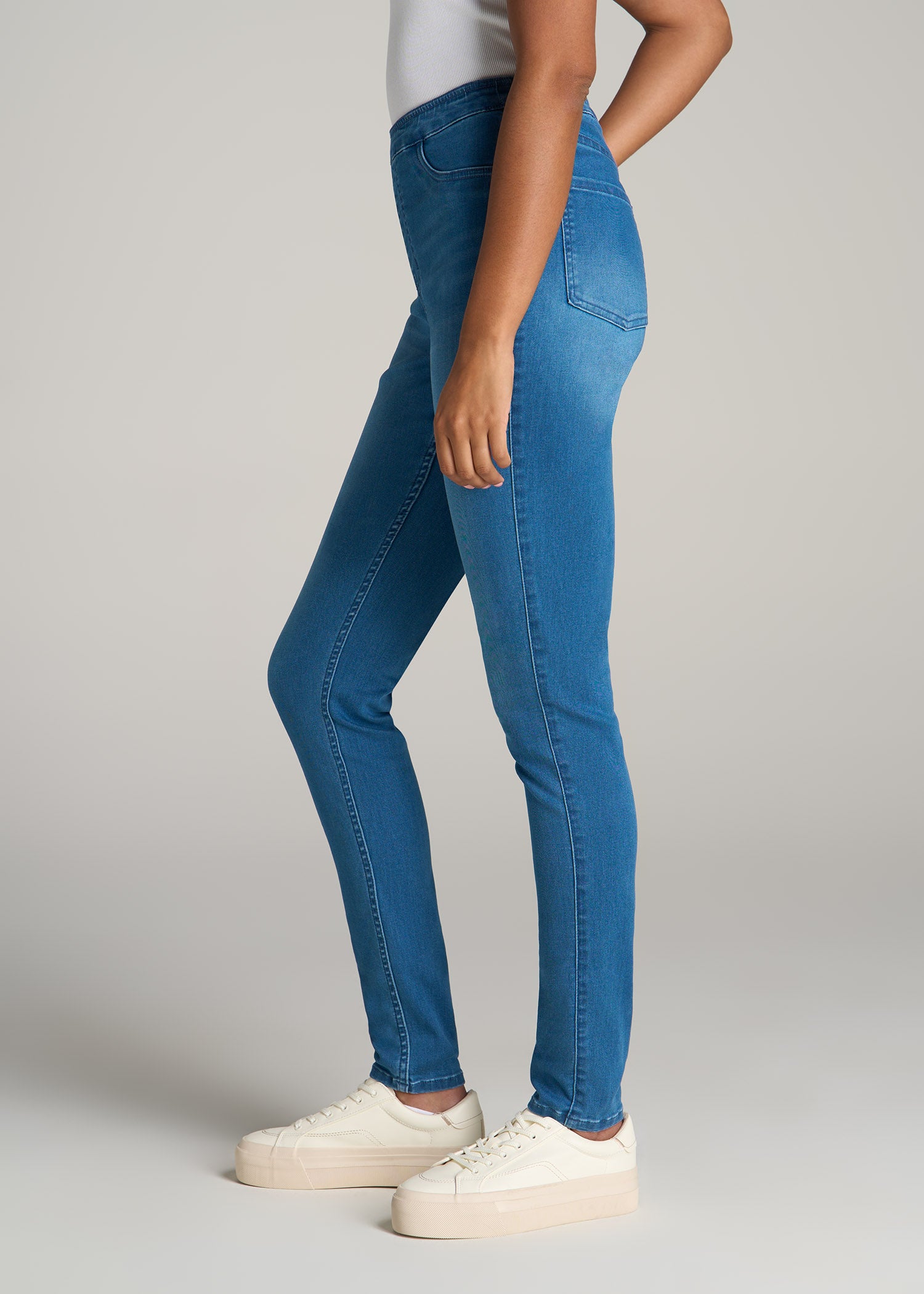 Jeggings for Tall Women in Classic Mid Blue