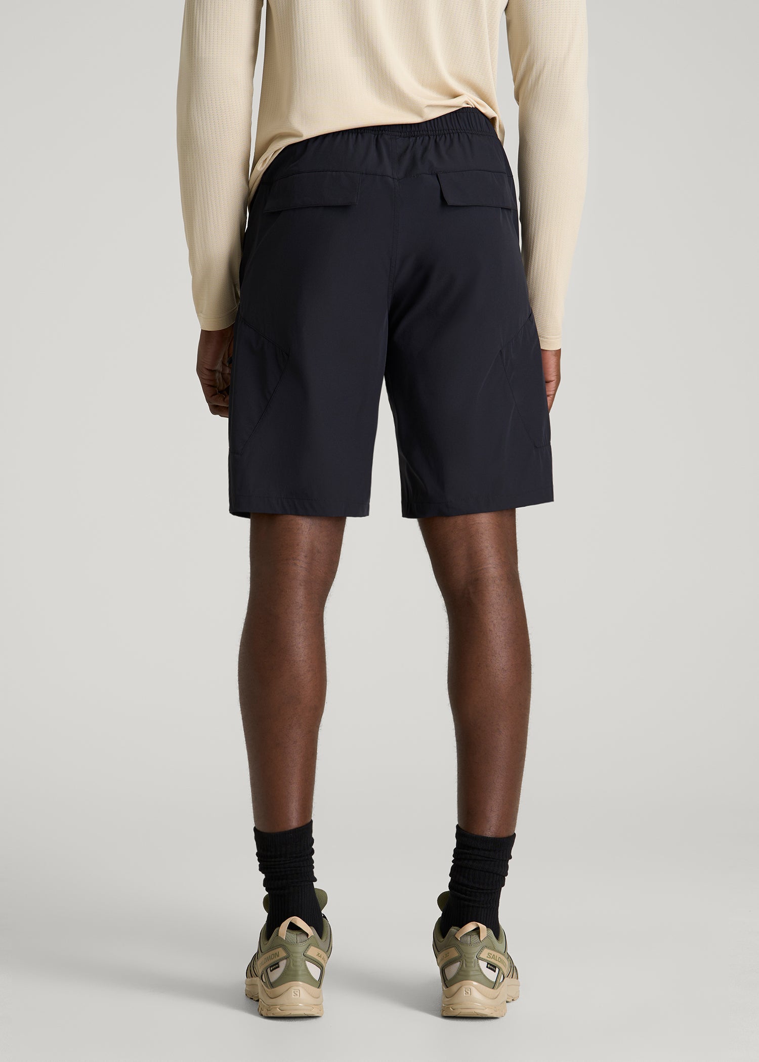 10 Pocket Hiking Short for Tall Men in Black