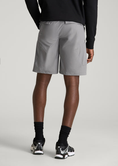 10 Pocket Hiking Short for Tall Men in Pebble Grey
