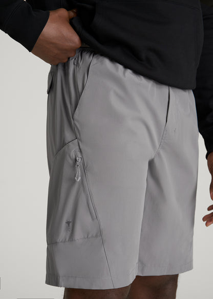 10 Pocket Hiking Short for Tall Men in Pebble Grey