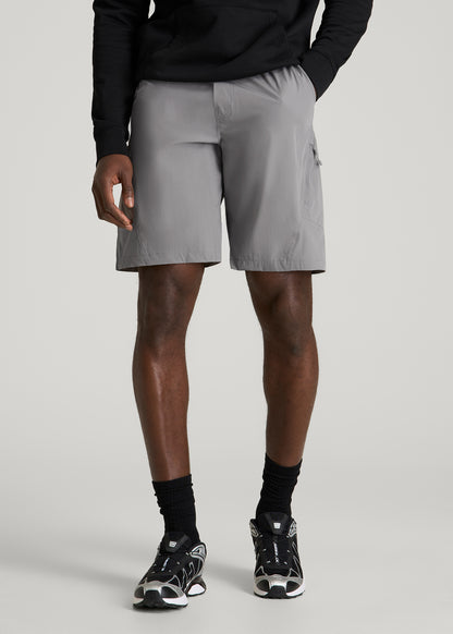 10 Pocket Hiking Short for Tall Men in Pebble Grey