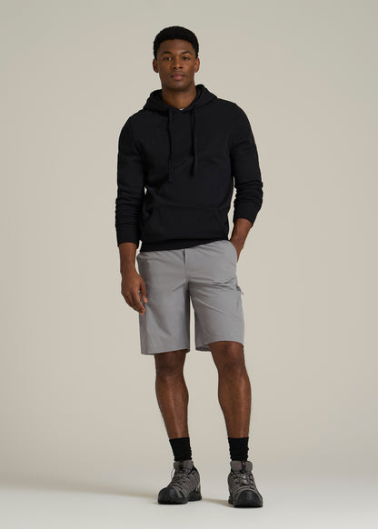 10 Pocket Hiking Short for Tall Men in Pebble Grey