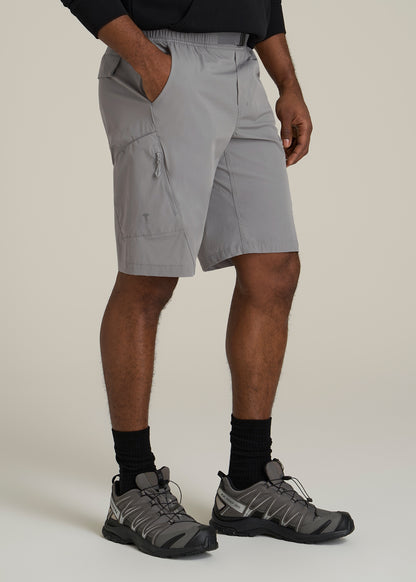 10 Pocket Hiking Short for Tall Men in Pebble Grey