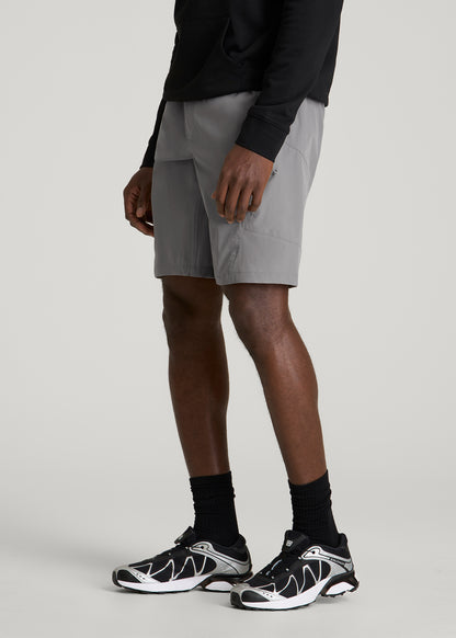 10 Pocket Hiking Short for Tall Men in Pebble Grey