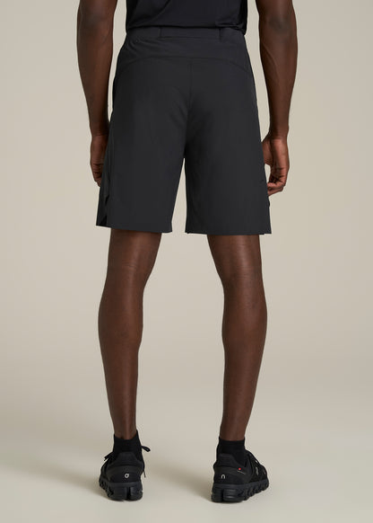 2-in-1 Featherweight Running Short for Tall Men in Black