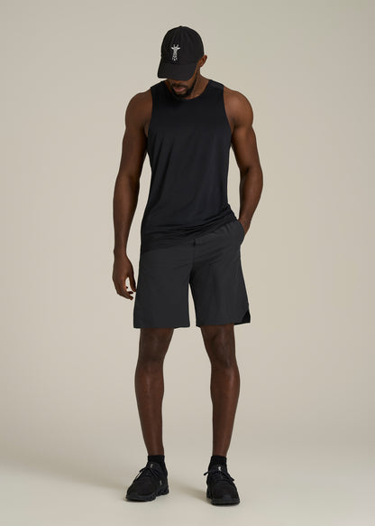2-in-1 Featherweight Running Short for Tall Men in Black