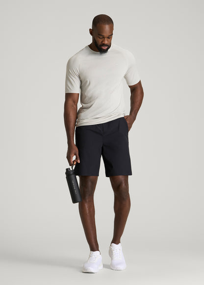 2-in-1 Featherweight Running Short for Tall Men in Black