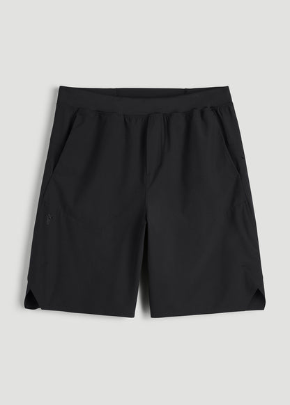 2-in-1 Featherweight Running Short for Tall Men in Black