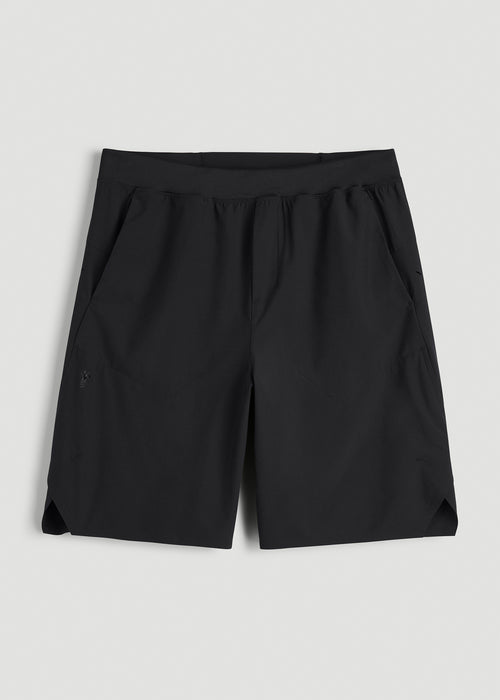 2-in-1 Featherweight Running Short for Tall Men in Black