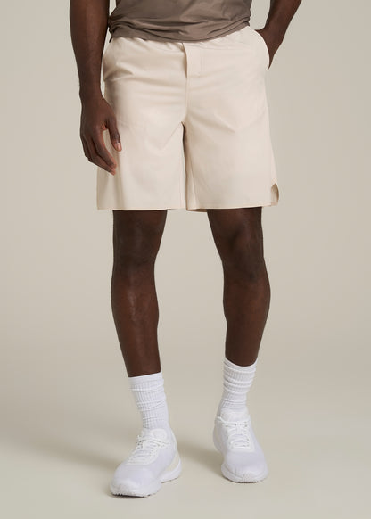 2-in-1 Featherweight Running Short for Tall Men in Light Stone