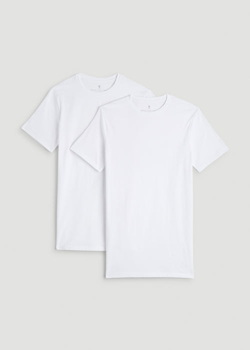 2-pack Classic Crewneck Undershirt for Tall Men in Optic White