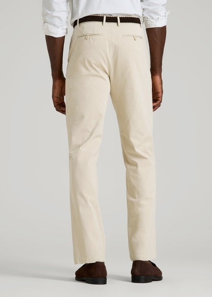4 Way Stretch Commuter STRAIGHT Leg Chino Pants for Tall Men in Light Stone