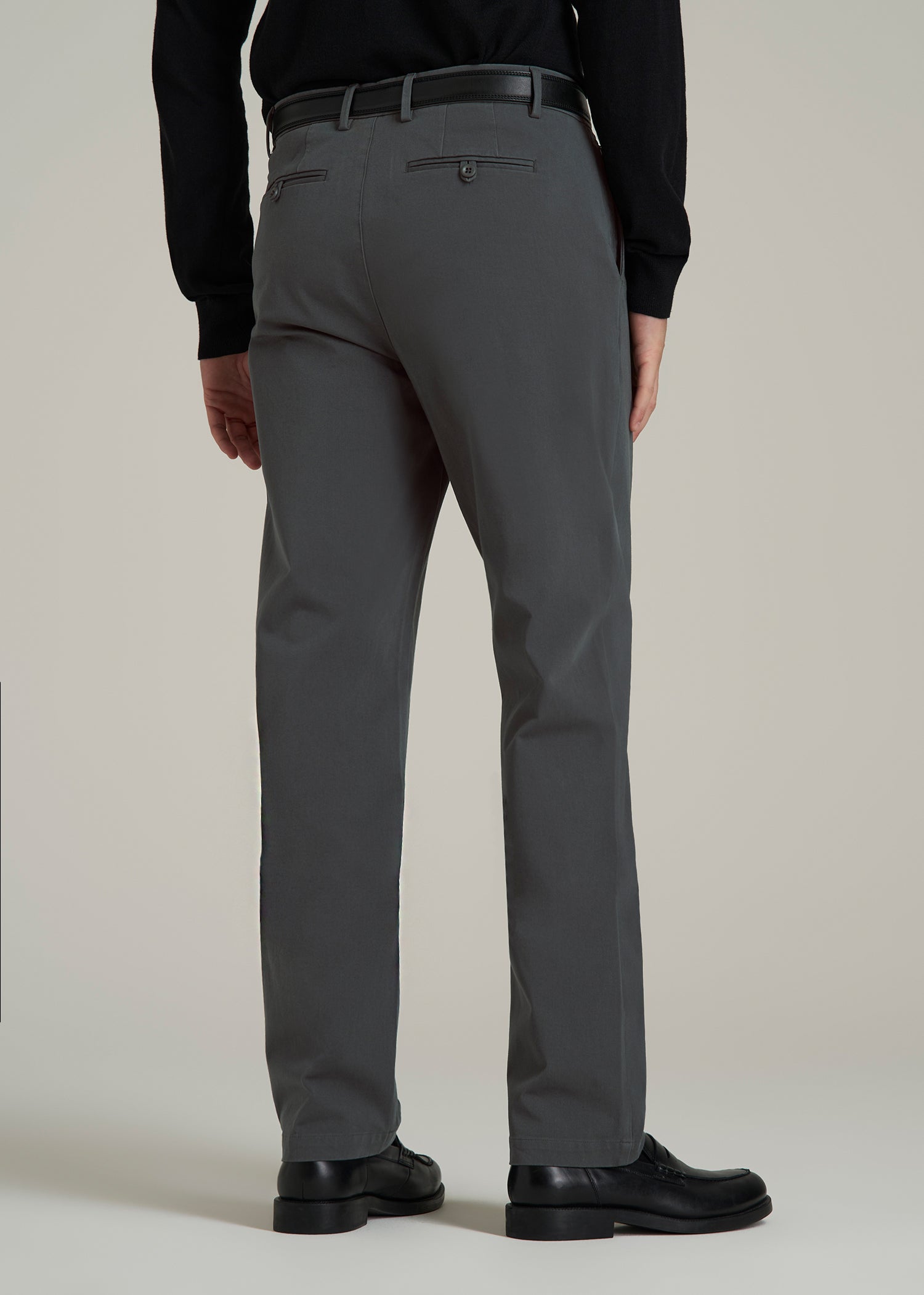 4-Way Stretch Commuter Tapered Chino Pants for Tall Men in Dark Ash