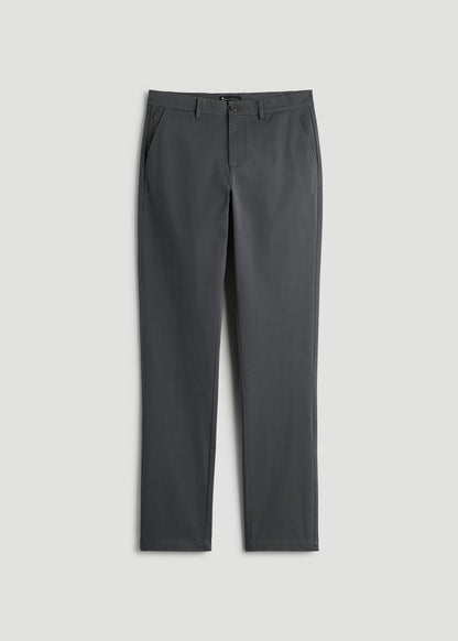 4-Way Stretch Commuter Tapered Chino Pants for Tall Men in Dark Ash