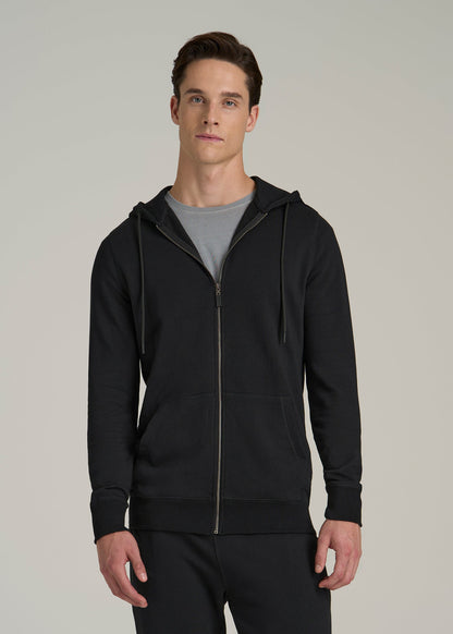 Men's Tall French Terry Zip Black Hoodie American Tall