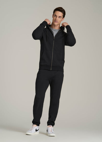 Wearever French Terry Full-Zip Hoodie for Tall Men in Black