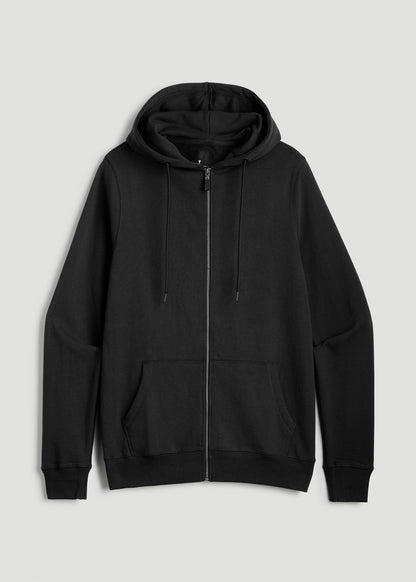 Wearever French Terry Full-Zip Hoodie for Tall Men in Black
