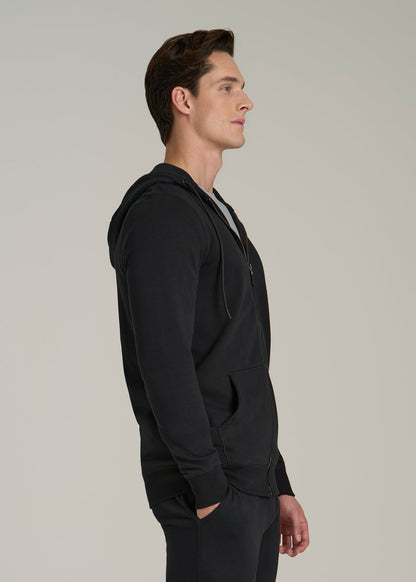 Wearever French Terry Full-Zip Hoodie for Tall Men in Black