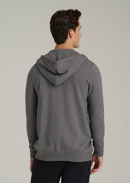 Wearever French Terry Full-Zip Hoodie for Tall Men in Charcoal Mix