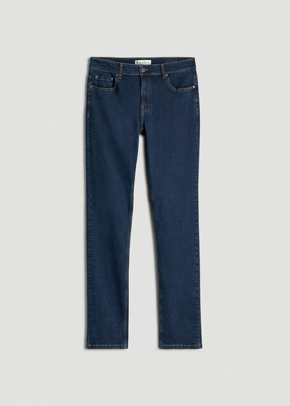 A.T. Basics Men's Dylan Slim Fit Jeans for Tall Men in Charged Blue
