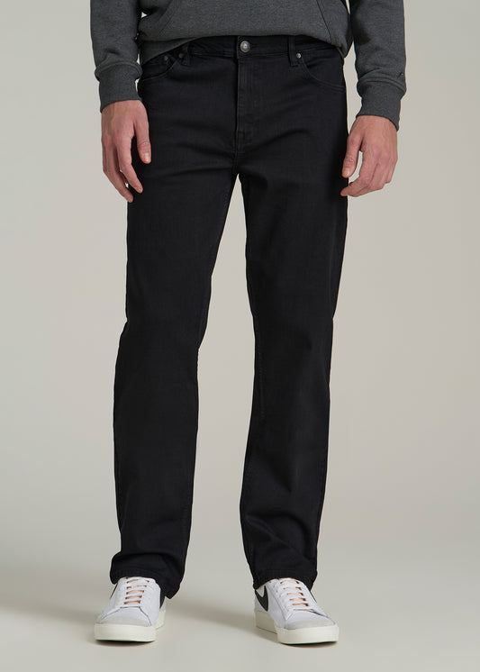 A.T. Basics Men's J1 Straight Fit Jeans for Tall Men in Black