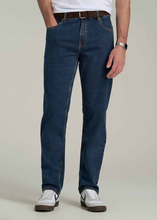 A.T. Basics Men's J1 Straight Fit Jeans for Tall Men in Charged Blue