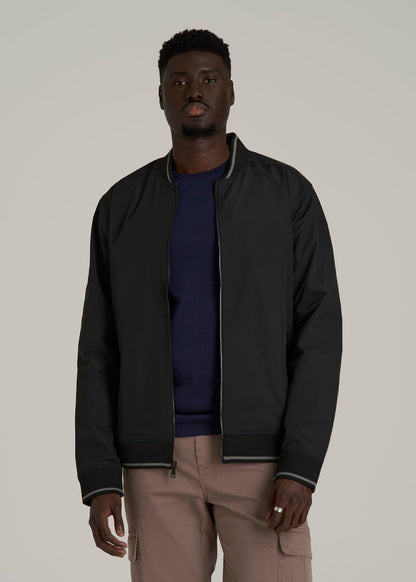 A.T. Bomber Jacket for Tall Men in Black