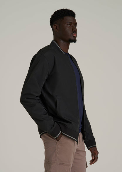 A.T. Bomber Jacket for Tall Men in Black