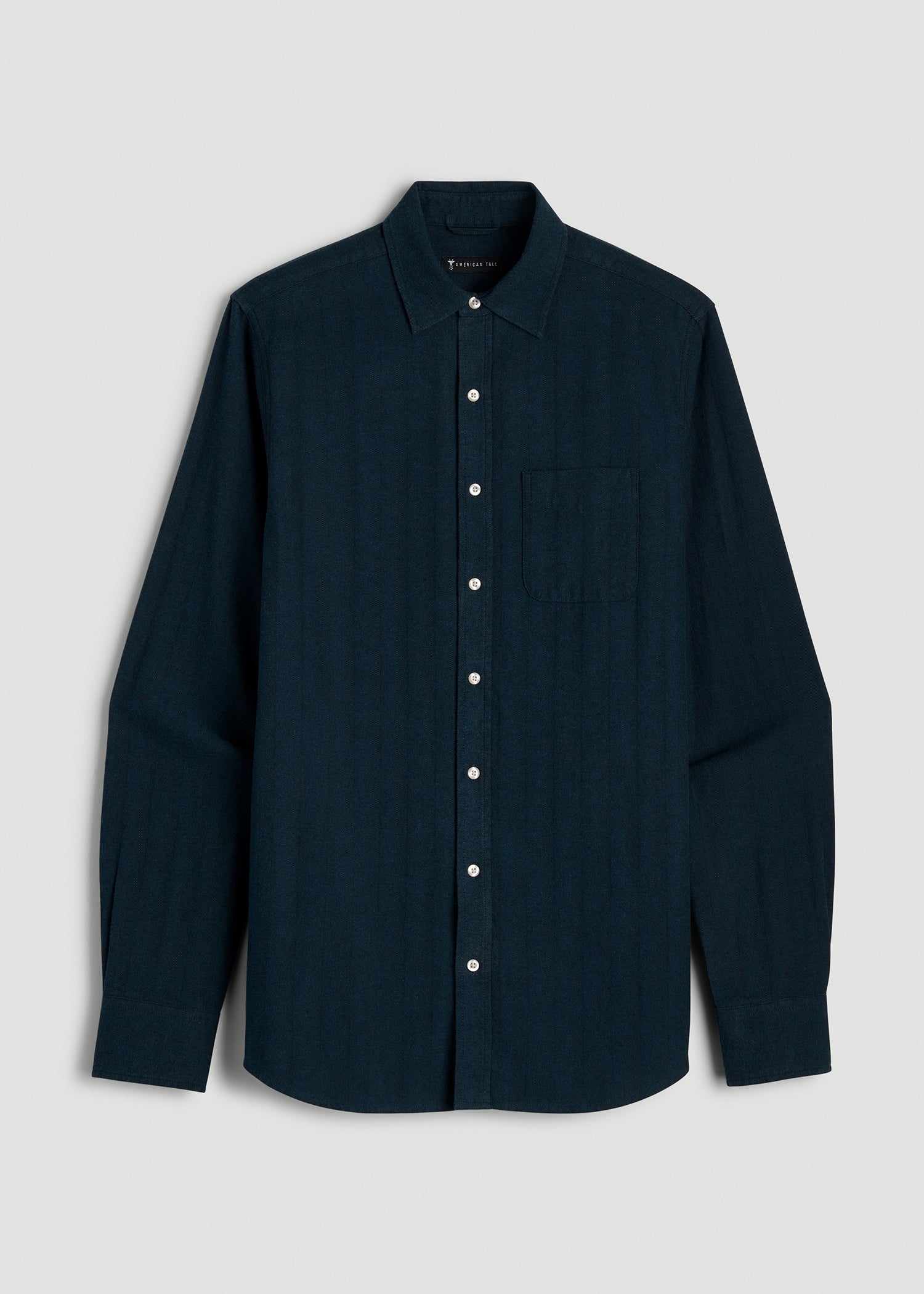 Nelson Flannel Shirt for Tall Men in Blue Chevron