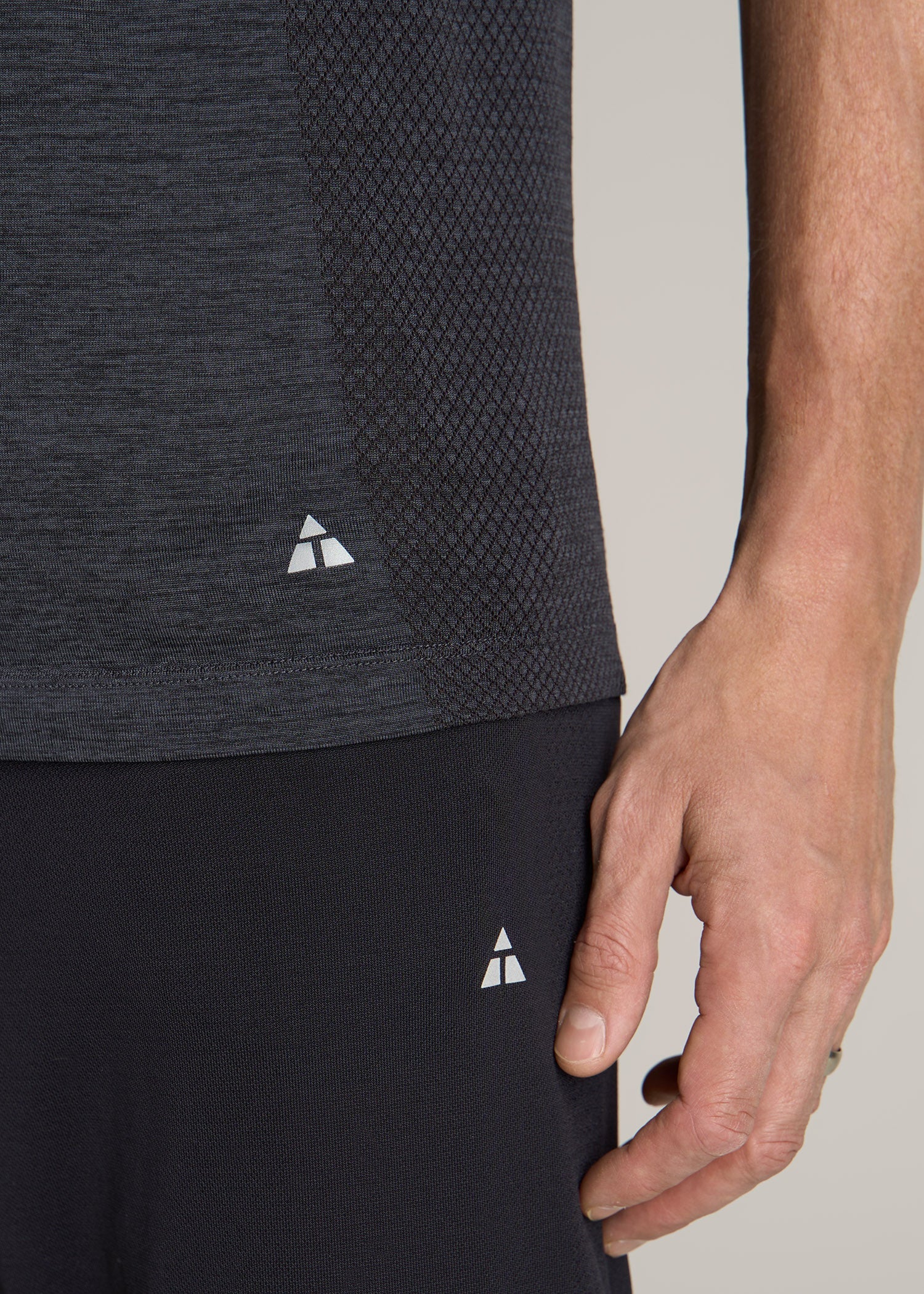 A.T. Performance Modern Fit Engineered Athletic Tee for Tall Men in Charcoal Mix