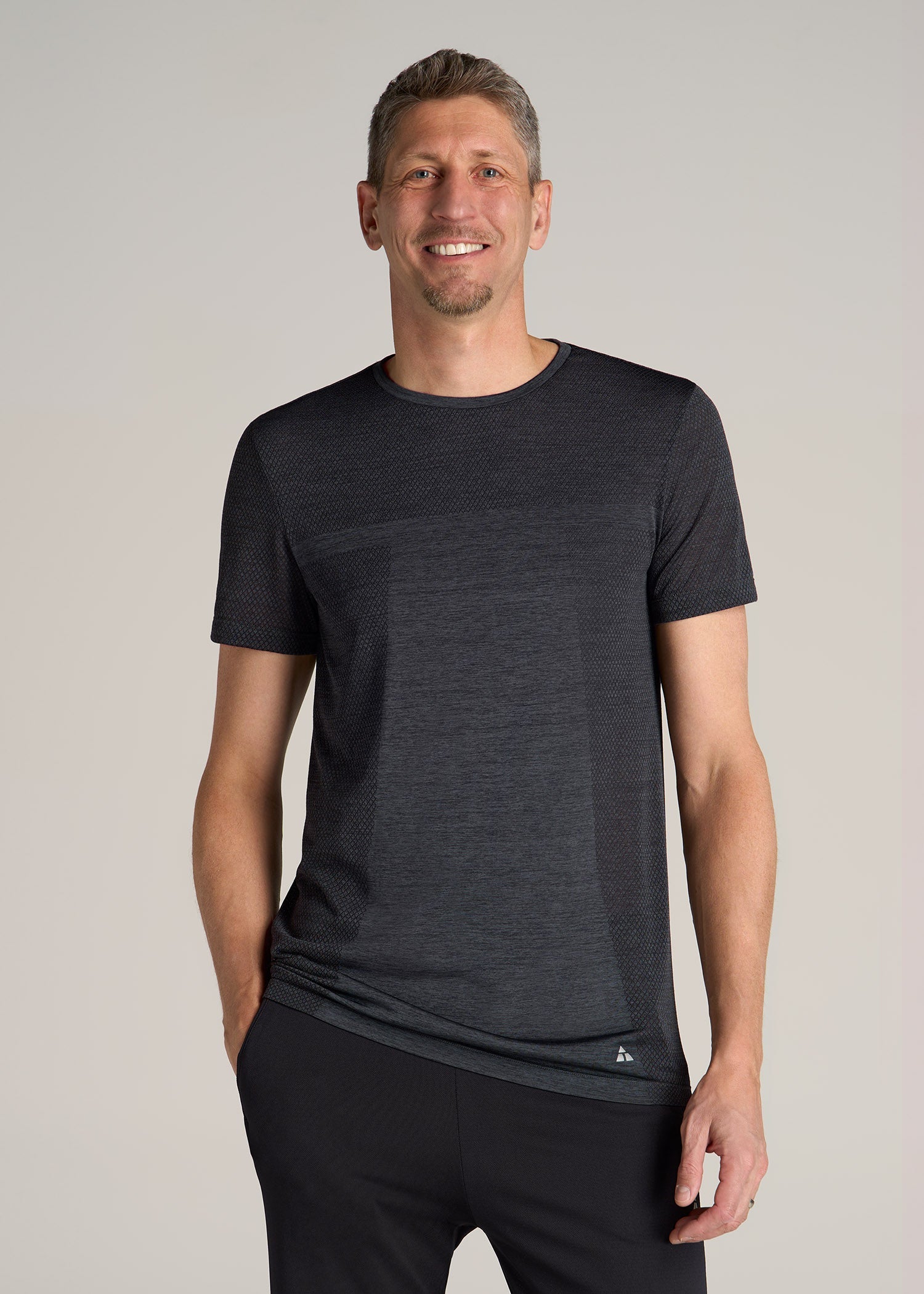 A.T. Performance Modern Fit Engineered Athletic Tee for Tall Men in Charcoal Mix