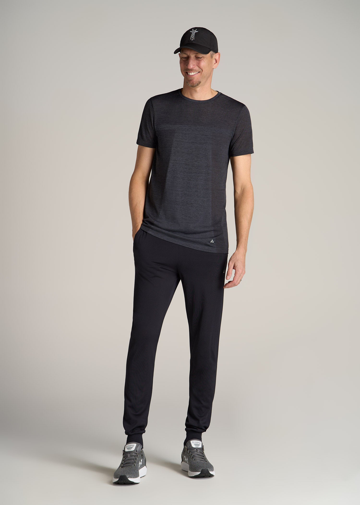 A.T. Performance MODERN-FIT Engineered Athletic Tall Tee in Charcoal Mix