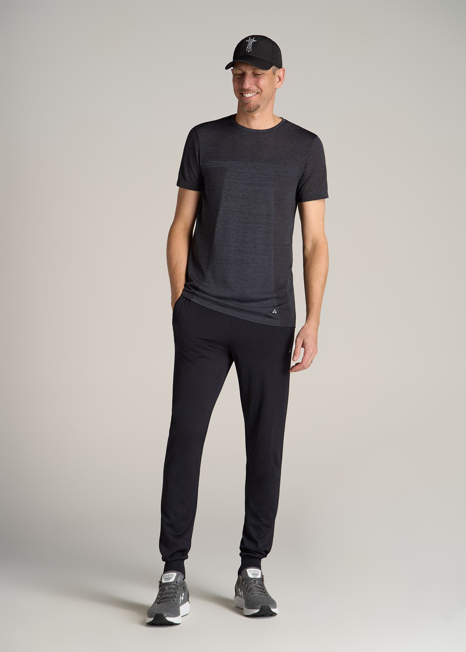 A.T. Performance Modern Fit Engineered Athletic Tee for Tall Men in Charcoal Mix