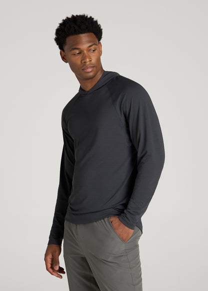 Air Knit Performance Hoodie for Tall Men in Mid Grey
