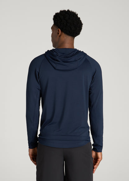 Air Knit Performance Hoodie for Tall Men in Royal Navy