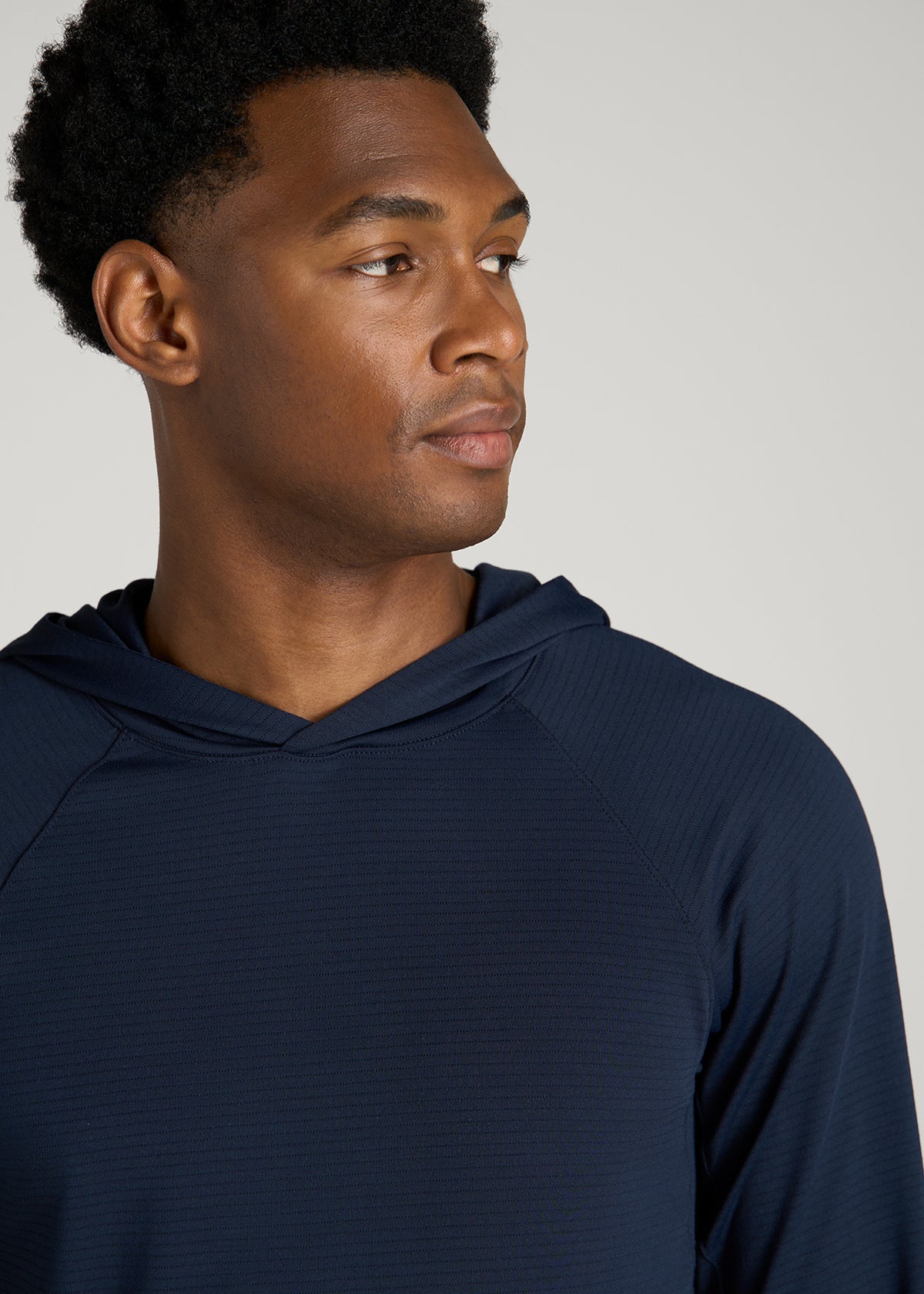 Air Knit Performance Hoodie for Tall Men in Royal Navy