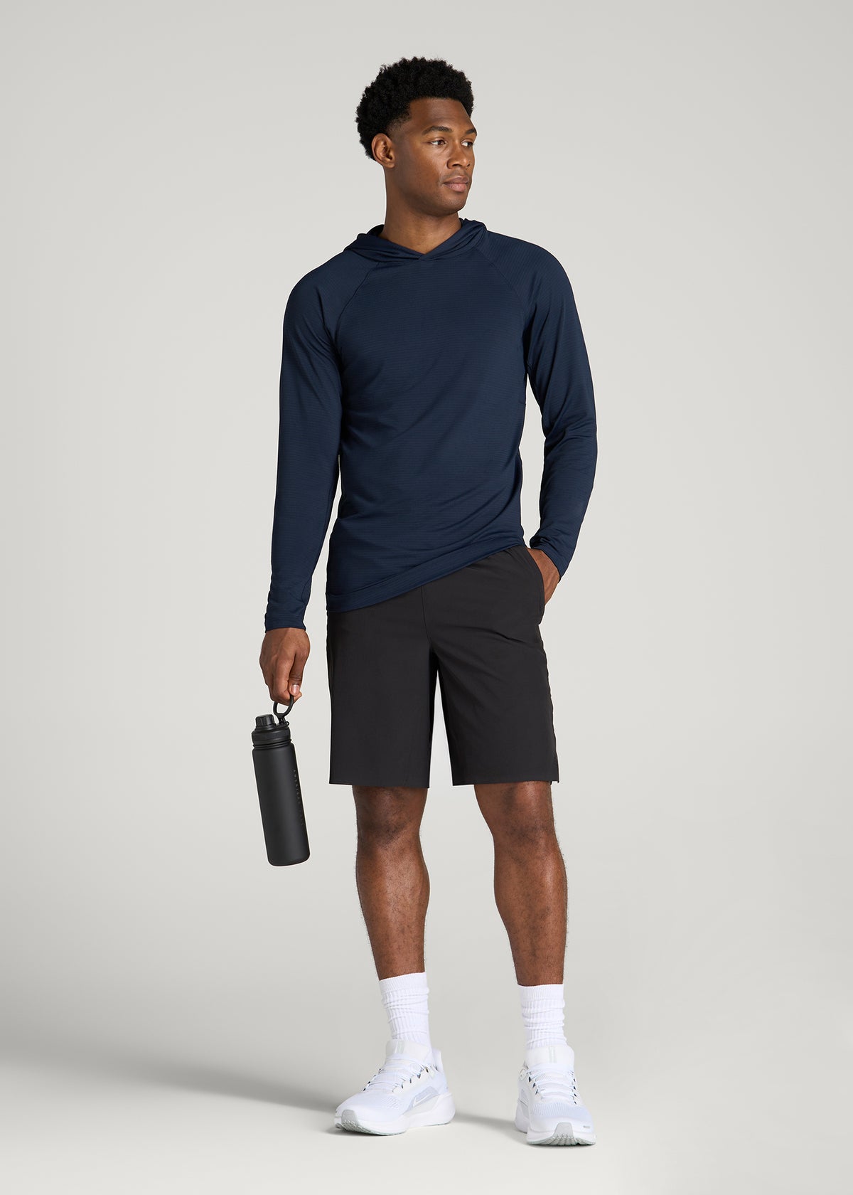 Air Knit Performance Hoodie for Tall Men in Royal Navy