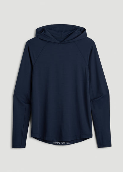 Air Knit Performance Hoodie for Tall Men in Royal Navy