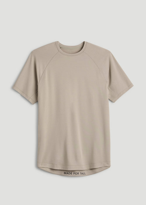 Air Knit Short Sleeves Performance Tshirt for Tall Men in Simply Taupe