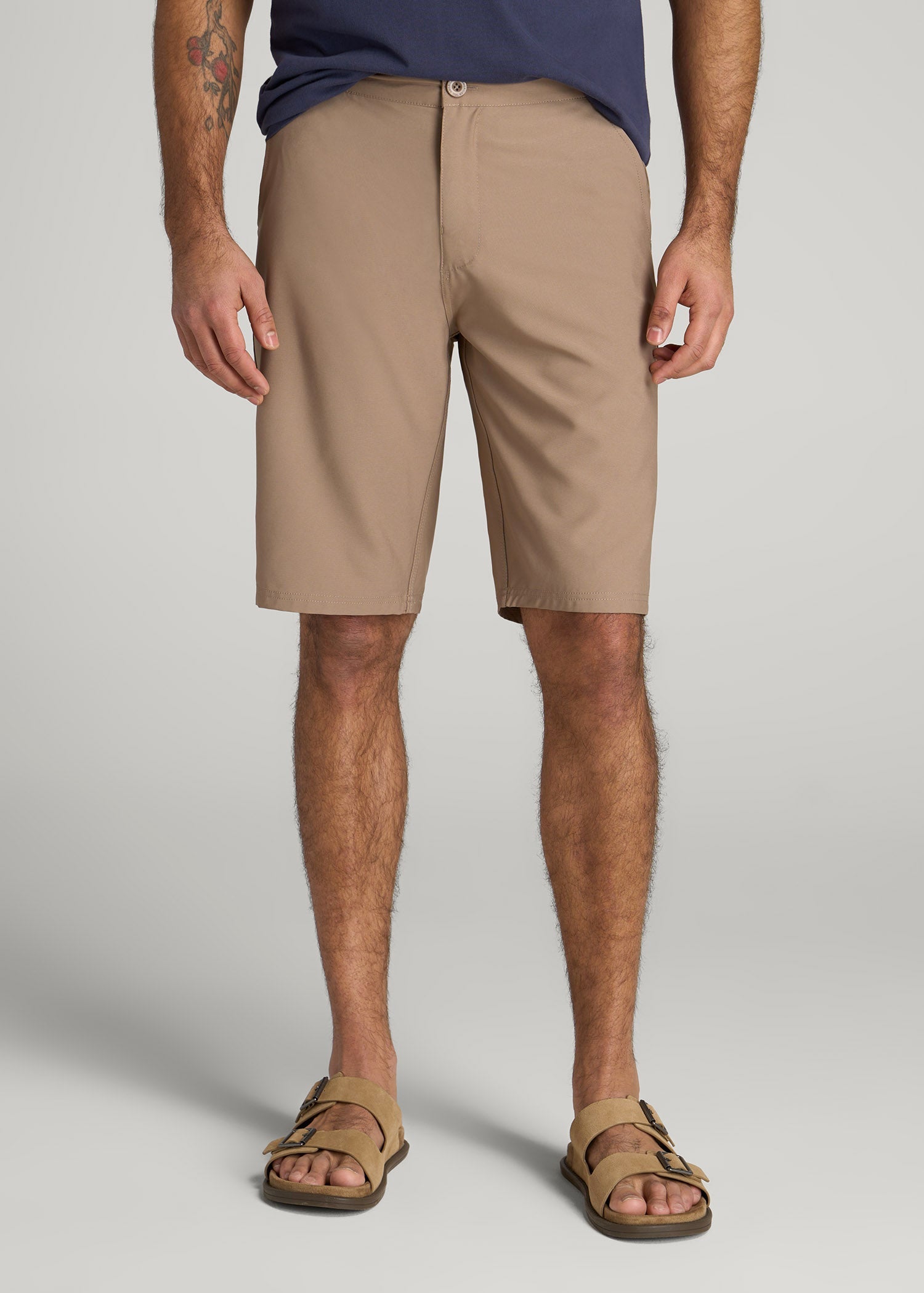 Hybrid Shorts for Tall Men in Dark Sand