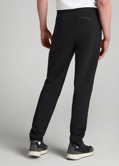 Tech-Knit Zip Joggers for Tall Men in Black