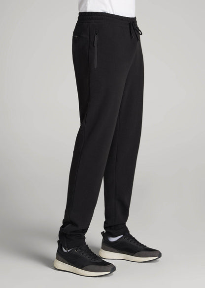 Tech-Knit Zip Joggers for Tall Men in Black