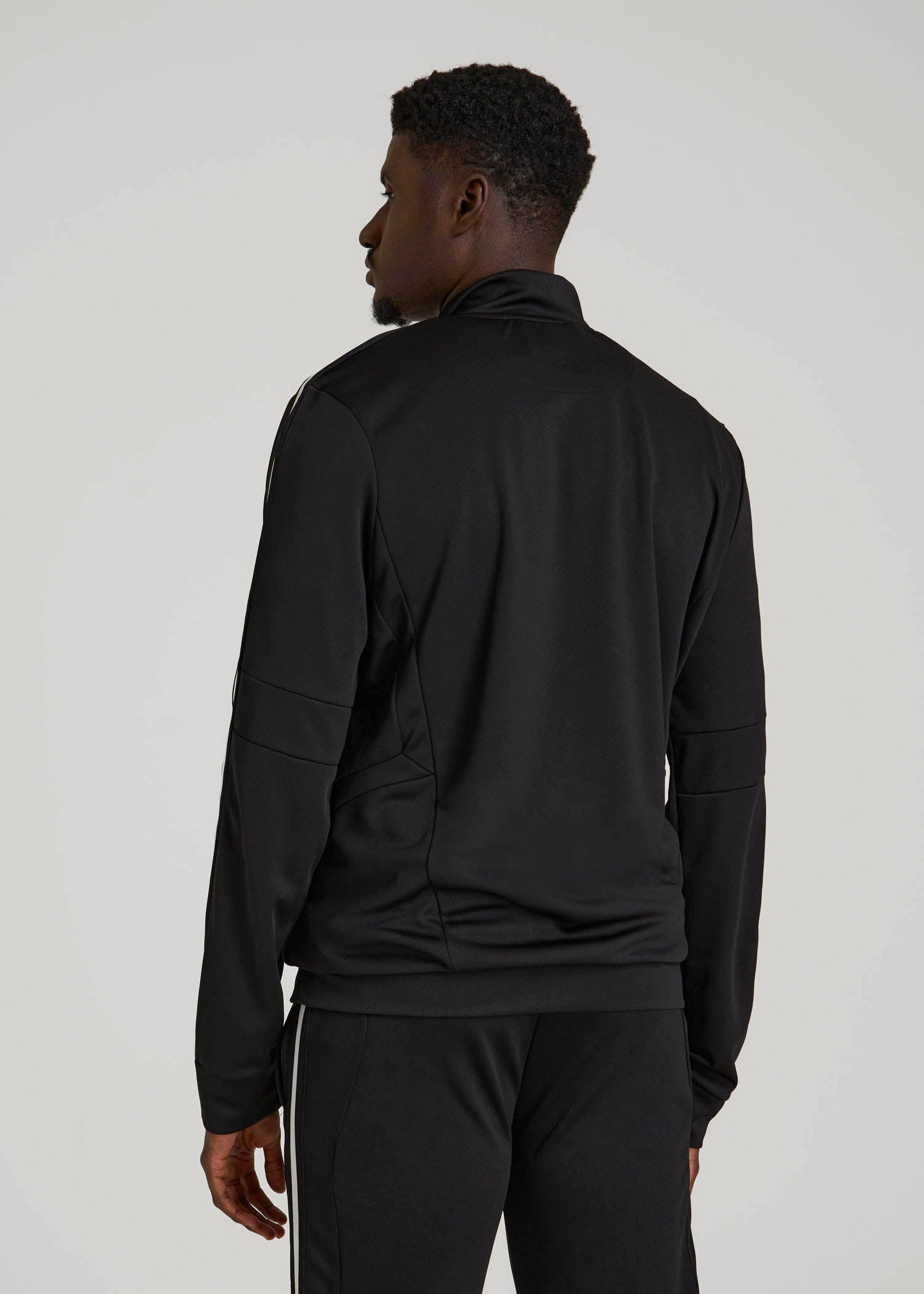 Athletic Stripe Jacket for Tall Men in Black-White Stripe