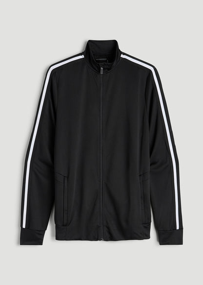 Athletic Stripe Jacket for Tall Men in Black-White Stripe