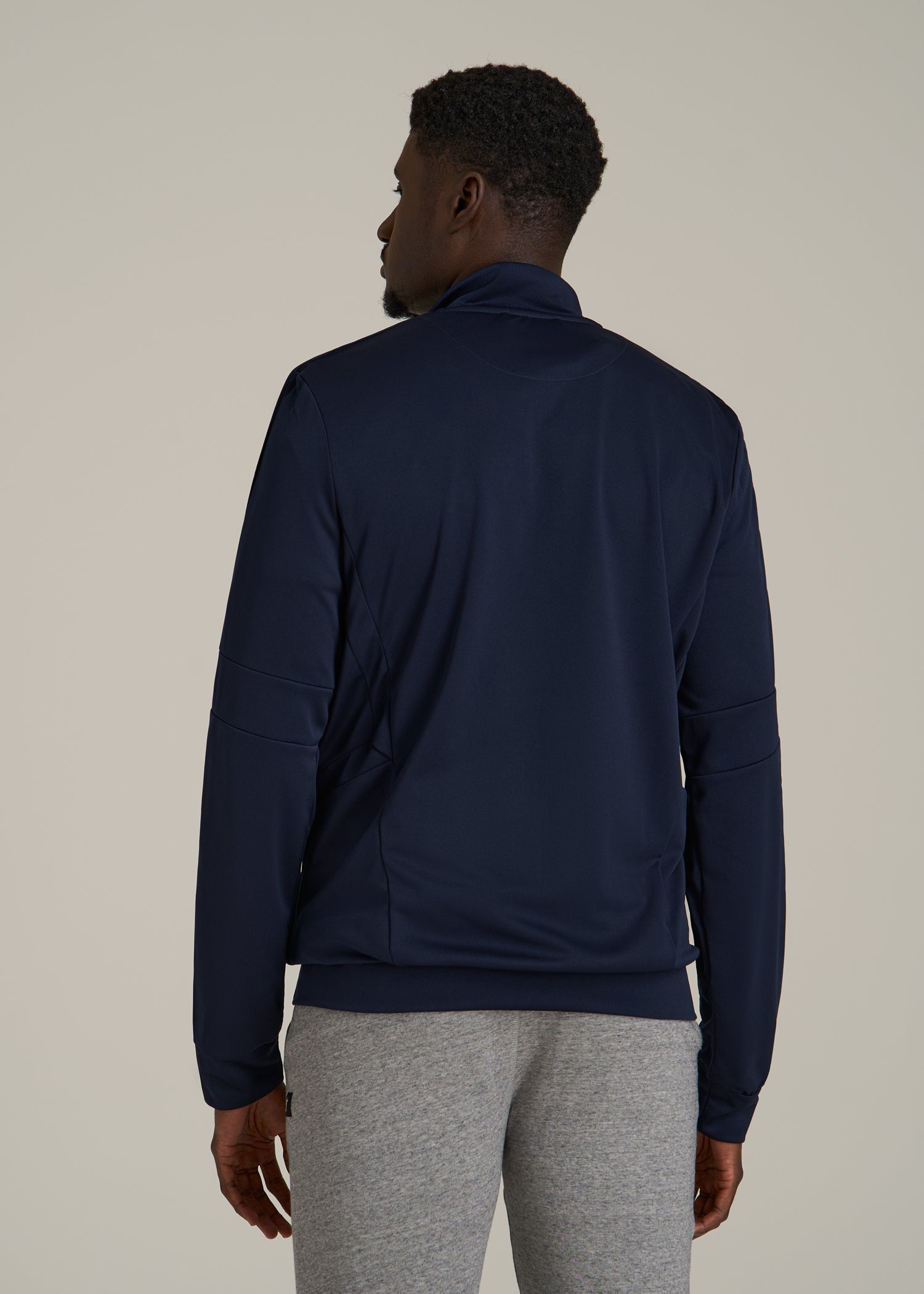 Athletic Stripe Jacket for Tall Men in Navy-White Stripe