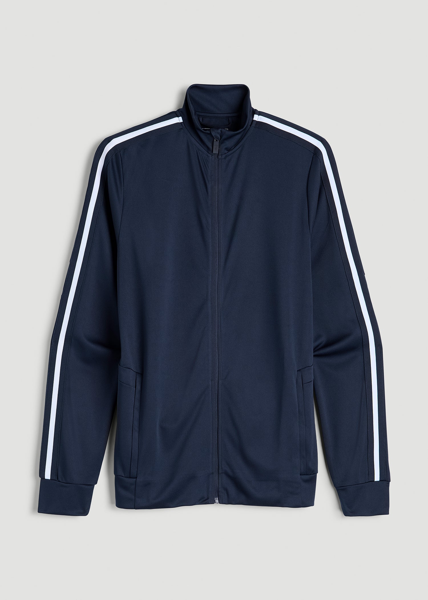 Athletic Stripe Jacket for Tall Men in Navy-White Stripe